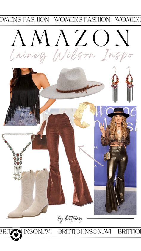 Country Music’s Lainey Wilson outfit inspiration! Love, love it. #amazon #country #outfit # inspo #loveit #ltk #bybrittany Follow my shop @brittanyjohnson on the @shop.LTK app to shop this post and get my exclusive app-only content! #liketkit #LTKGiftGuide #LTKstyletip #LTKFind @shop.ltk https://liketk.it/4666m Layne Wilson Outfits, Country Themed Outfits Women, November Country Concert Outfit, Laney Wilson Inspired Outfits, Shirt Dress Boots Outfit, Womens Nashville Outfits Winter, Outfit Ideas For Country Concert Fall, Laney Wilson Concert Outfits, Lainey Wilson Fashion