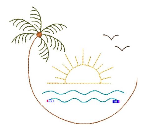 Patchwork, Beach Embroidery Designs Summer, Beach Themed Embroidery, Beach Sunset Embroidery, Summer Embroidery Patterns, Embroidery Beach Designs, Summer Embroidery Designs Shirts, Beach Embroidery Patterns, Summer Embroidery Ideas