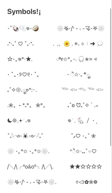 Fonts Emoji Aesthetic, Emojis With Symbols, Emojis To Put Next To Names, Aesthetic Symbols Caption, Cute Text Emojis, Symbols Combos Aesthetic, Symbol Emoji Aesthetic, Text Emojis Aesthetic, Recently Used Emojis Aesthetic