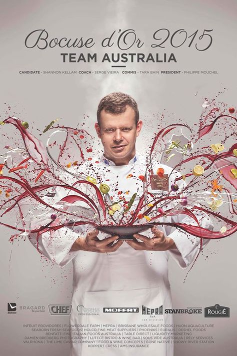 BOCUSE D’OR ( World Chef Championship ) on Behance Chef Poster Design, Commercial Poster Design, Chef Poster, Protein Dishes, Chef Photography, Bocuse Dor, World Chef, Food Competition, Brochure Food