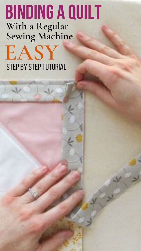 Binding A Quilt, Machine Binding A Quilt, Bind A Quilt, Beginner Quilt Tutorial, Beginner Quilting Projects, Quilt Binding Tutorial, Quilt Corners, Sewing Binding, Binding Tutorial