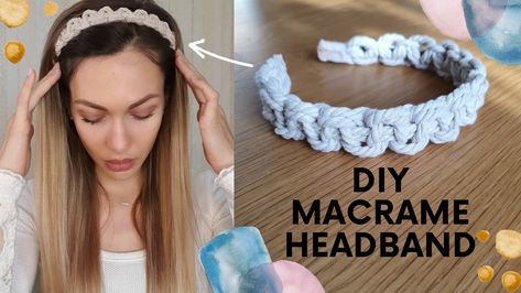 Diy Macrame Headbands, Macrame Hair Accessories Tutorials, Macrame Accessories Diy, Macrame Hair Accessories, Crochet Hair Bands, Macrame Headband, Crochet Headband Tutorial, Beautiful Headband, Crocheted Patterns