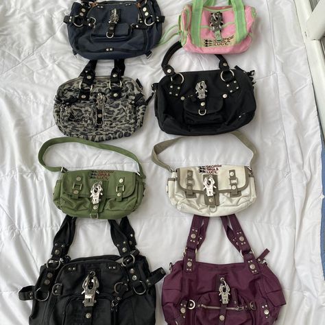 Each George Gina and Lucy bag for 80€ White //sold// - Depop George Gina And Lucy Bag, George Gina And Lucy, George Gina Lucy Bags, Y2k Aesthetic Outfit, Y2k Bags, George Gina Lucy, Y2k Accessories, Downtown Outfits, Textile Bag