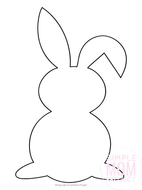 Use these free printable Easter bunny template silhouettes in any of your spring, Easter crafts. They are great stencils for decorating an Easter peeop or a simple Easter bunny coloring page! #EasterTemplates #EasterBunnyTemplate #EasterBunny #EasterCrafts #SimpleMomProject Bunny Rabbit Coloring Page, Easter Bunny Cutouts Free Printable, Rabbit Silhouette Templates, Easter Bunny Pattern Free Printable, Free Printable Templates Crafts, Printable Easter Bunny Template, Bunny Pattern Printable, Free Rabbit Printables, Bunny Template Printable Free Pattern Rabbit