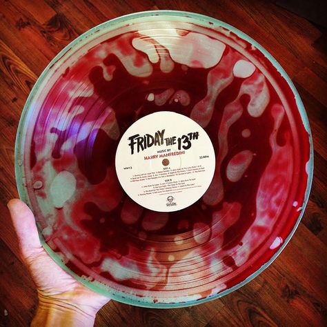 Blood filled vinyl - Friday the 13th Original Motion Picture Vinyl Soundtrack Vinyl Painted, Vinyl Aesthetic, Vinyl Cd, Vinyl Music, Record Players, Record Collection, Music Aesthetic, Friday The 13th, Red Aesthetic