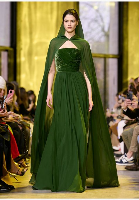 Elie Saab, Ellie Saab, Sarah Burton, Elie Saab Fall 2023, Elie Saab Fall, Velvet Gown, Fantasy Dress, Fall 2023, Fashion Show Collection