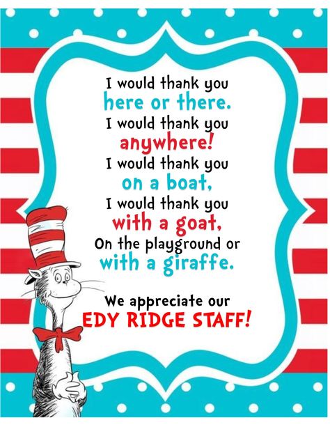 Thank You Staff Appreciation, Staff Appreciation Board Employee Recognition, Dr Seuss Teacher Gifts, Ma Appreciation Week Ideas, Staff Appreciation Party Ideas, Sro Appreciation Day, Patient Access Week Ideas, Team Member Appreciation Ideas, Dr Seuss Teacher Appreciation Week