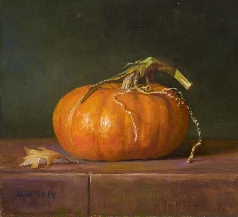 Painting Of Pumpkins Canvas, Pumpkin Oil Painting, Fall Oil Paintings, Paintings Of Pumpkins, Pumpkin Reference, Pumpkin Collage, Fall Still Life, Still Life Fruit Painting, Abstract Pumpkin