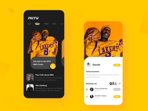 App-Basketball-Nba Finals by xiucai Logos, Basketball App, Ui Mobile Design, Ui Ux Design App, Website Color Schemes, Mobile Design Inspiration, App Ideas, Sports App, Start Your Business