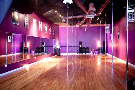 Sexy, fun, and a fabulous workout! Pole Dance Studio Design, Pole Dancing Room Ideas, Pink Dance Studio, Pole Dancing Room, Aerial Studio, Pole Dancing Class, Dancing Room, Pole Room, Dancing Studio