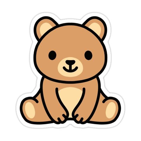 Decorate laptops, Hydro Flasks, cars and more with removable kiss-cut, vinyl decal stickers. Glossy, matte, and transparent options in various sizes. Super durable and water-resistant. Cute bear cub Cute Brown Bear Drawing, Brown Bear Art, Bear Sticker, Cute Bear Drawings, Bear Drawing, Desen Anime, Cute Cartoon Drawings, Sticker Cute, Cute Kawaii Drawings