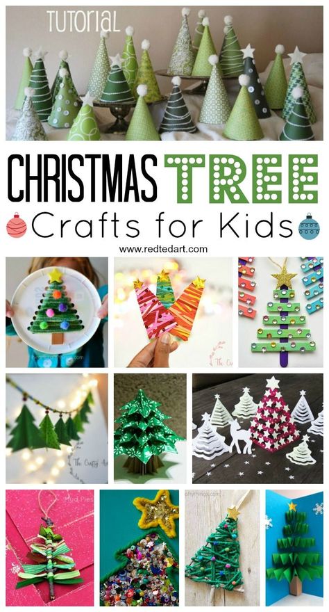 Natal, Paper Christmas Tree Craft For Kids, Christmas Crafts For First Grade Student, Kids Christmas Tree Crafts, Making Christmas Trees, Craft Tree Ideas, Christmas Tree School Project, Christmas Tree Kids Crafts, Make A Christmas Tree