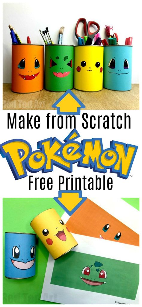 Free Pokemon Party Printables, Free Pokemon Birthday Printables, Pikachu Bedroom Ideas, Diy Paper Pencil Holder, Pokemon Boys Bedroom, Pokemon Puppets, Pokemon Free Printables, Pokémon Printable, Pokemon Printables Free