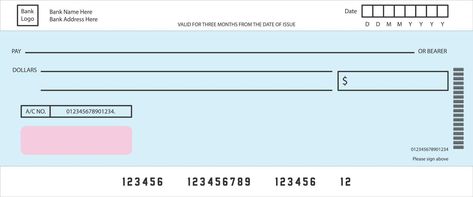 eps10 vector Blank bank cheque design template illustration.  blue Vector of empty bank cheque. Luxury Houses, Bank Cheque Design, Bank Cheque, Blank Cheque, Airplane Landing, Blank Check, Bank Check, Houses Plans, Luxury House Plans