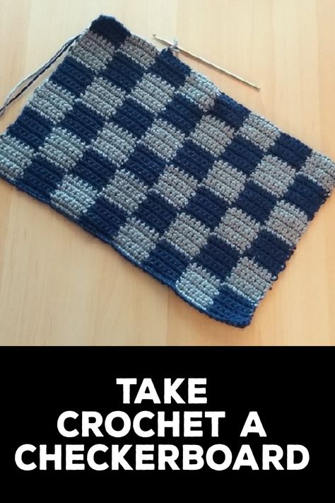 How to Crochet Checkerboard Checkerboard Crochet Pattern, Checkerboard Crochet, Crochet Checkerboard, Placemats Crochet, Yarn Stash, Checkerboard Pattern, Single Crochet Stitch, Basic Crochet Stitches, Crochet Basics