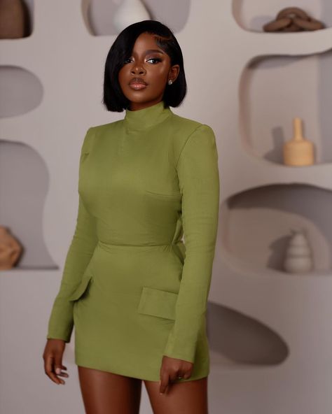 She is my type, I choose her 💚 Styled by @officialswazzi 👗 @anncranberry 💄 @facesbyoluchi 📸 @yomi.visuals Hairstylist… | Instagram Hairstylist Instagram, Classy Short Dresses, Brown Skin Girl, Choose Her, Grad Outfits, Elegant Dresses Short, Chic Dress Classy, Corporate Dress, Modest Dresses Casual