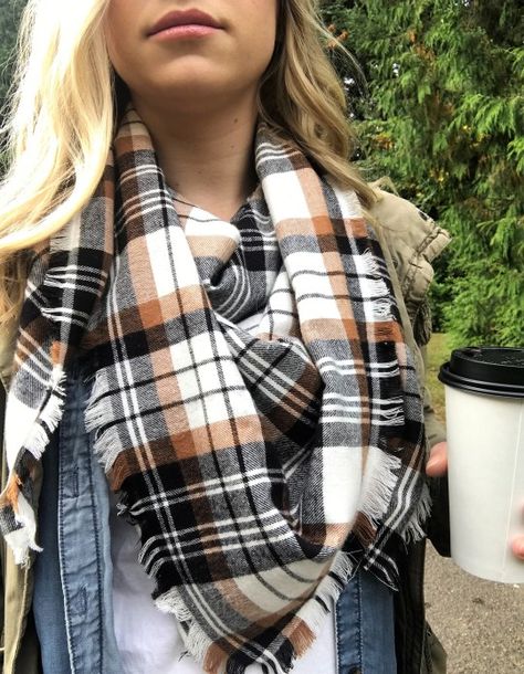 How to Make a Blanket Scarf. DIY Blanket Scarf. DIY Scarf. Couture, Ponchos, How To Make A Blanket Scarf, Diy Flannel Scarf, Flannel Projects, Blanket Scarf Tutorial, Diy Scarves, Diy Blanket Scarf, Sewing Paterns