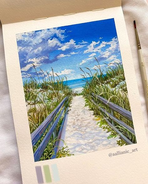 It Will Be Okay, St Augustine Beach, My Peace, Gouache Illustrations, Easy Canvas Art, Acrylic Gouache, Gouache Art, Funny Story, Be Okay