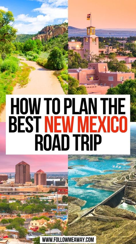 How to Plan the Best New Mexico Road Trip Santa Fe, Mexico, Things To See In New Mexico, New Mexico Travel Beautiful Places, New Mexico Travel Road Trips, New Mexico Road Trip Map, New Mexico Travel Itinerary, Things To Do In New Mexico, New Mexico National Parks