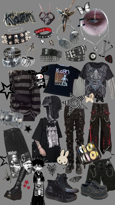 Grunge goth outfit inspo
Edit: yes this is more mallgoth/numetal style Grunge Goth Outfits, Stile Punk Rock, Ropa Punk Rock, Juuzou Tokyo Ghoul, Goth Outfit Inspo, Estilo Punk Rock, Mode Emo, Punk Style Outfits, Masc Outfits