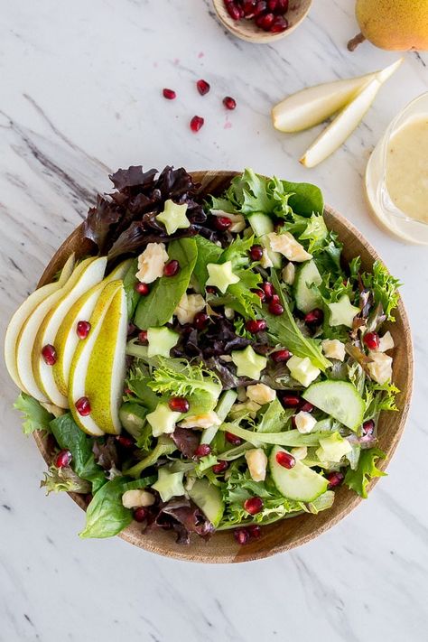 Chopped Salad Recipe with Pear Vinaigrette Pear Vinaigrette, Blue Cheese Salad Recipes, Pear And Blue Cheese Salad, Salad With Pears, Salad Vinaigrette, Chopped Salad Recipe, Blue Cheese Salad, Chopped Salad Recipes, Sliced Pears