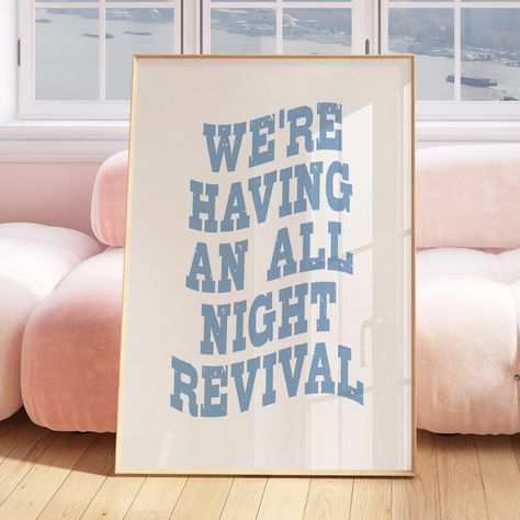 All Night Revival Wall Art Trendy Cowgirl Wall Art Cowgirl Coastal Blue Western Inspired Wall Art Trendy College Gallery Wall Art Poster - Etsy Blue And Green Gallery Wall, Coastal Cowgirl Dorm Aesthetic, Wall Art For College Apartment, Western Coastal Home Decor, Roommate Art Ideas, College Room Themes, Blue Bathroom Prints, Funny Shower Curtains For College, Female College Apartment Decor