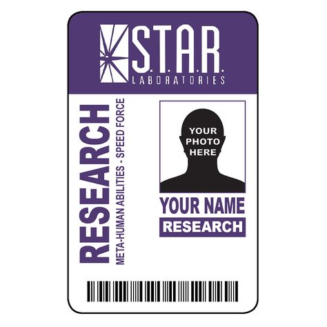 Metahumans are appearing daily.  STAR Labs is dedicated to researching the phenomenon.  Are you a guest or a researcher?  Either way you're covered with this laminated novelty ID from Alien Graphics.  Each ID is customized with your name and photo.  It is 2.125" x 3.375". Only $5 + $1 s/h Visit our store today... www.aliengraphicsnow.com Star Labs Aesthetic, The Flash Aesthetic, The Flash Caitlin, The Flas, Super Hiro, Flash Funny, Flash Comics, Speed Force, Flash Barry Allen