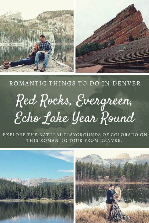 Explore the natural playgrounds of Colorado on this romantic tour from Denver. #Denver #Colorado #Adventure #Romantic #RedRocks #Evergreen #EchoLake #Nature #NaturalPlayground Nature, Things To Do In Denver, Natural Playgrounds, Evergreen Colorado, Echo Lake, Colorado Adventures, Romantic Things To Do, Natural Playground, The Rocky Mountains