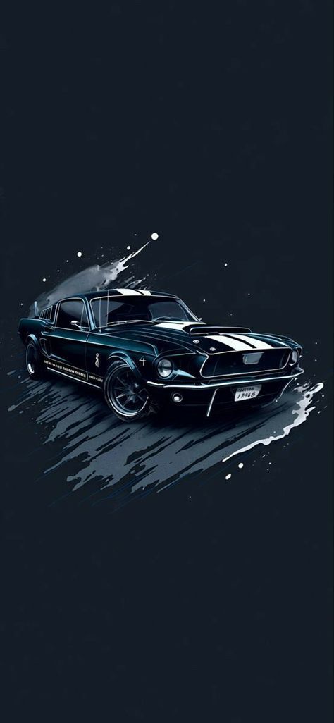 Car Artwork Automotive Art, Car Artwork Wallpaper, Cool Car Backgrounds, Ford Mustang Wallpaper, Mustang Wallpaper, Car Iphone Wallpaper, Old Muscle Cars, Desktop Background Pictures, Aesthetic Cool