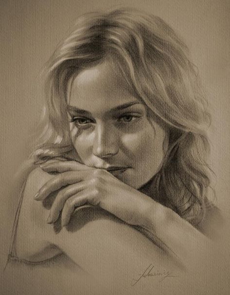 diane2_by_krzysztof20d_584_750 Drawing Faces, Drawing Hair, Charcoal Drawings, Portret Feminin, Portrait Au Crayon, Personaje Fantasy, 얼굴 드로잉, Realistic Pencil Drawings, 얼굴 그리기