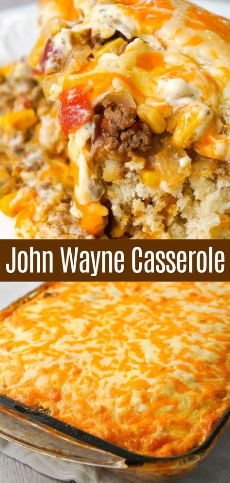 John Wayne Casserole, Easy Ground Beef Casseroles, Beef Recipes For Dinner Easy, Ground Beef Casserole Recipes, Easy Ground Beef, Ground Beef Dishes, Beef Casserole Recipes, Ground Beef Casserole, Ground Beef Recipes For Dinner