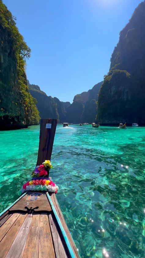 Phi Phi islands –the paradise found. 🏝️☀️ Time to get lost in the ocean and land yourself among the turquoise blue waters of Phi Phi… | Instagram Travel Reels, Phi Phi Islands, A Moment To Remember, Phi Phi Island, Paradise Found, The Paradise, In The Ocean, Blue Water, True Beauty