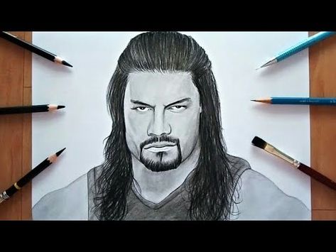 Roman Reigns Drawing, Pencil Sketch Portrait, Roman Reings, Art Painting Tools, Wwe Video, New Photos Hd, Marvel Drawings, Lips Drawing, Art Drawings Sketches Pencil