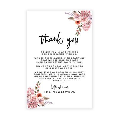 Wedding Thank You Cards Wording, Calligraphy Thank You, Cinnamon Rose, Place Setting Cards, Wedding Messages, Florals Wedding, Dusty Rose Wedding, Reception Dinner, Wedding Place Settings