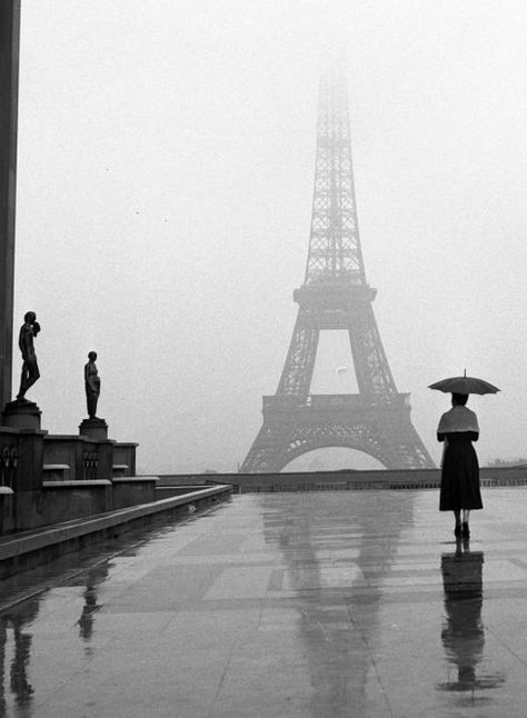 Rainy day in Paris, 1955 Rainy Paris, Paradise Places, Old Paris, Paris Aesthetic, Paris Photography, Musée D'orsay, Grand Palais, The Eiffel Tower, Oui Oui