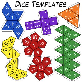 Dodecahedron Template, Dungeons And Dragons Diy, 3d Dice, 10 Sided Dice, Dnd Diy, Cube Template, Dice Template, Diy Dice, 20 Sided Dice