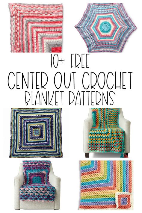 Center out crochet blankets and afghans are lots of fun to make! Explore all sorts of colors and textures with this free pattern collection on Moogly!  #freepatterns #crochetblankets #crochetafghans #centeroutcrochet #centeroutblankets #yarnspirations #mooglyblog Amigurumi Patterns, Crochet Afghans, Unique Crochet Blanket, Round Blanket, Crochet Dreams, Fast Crochet, Crochet Bloggers, Crochet Afghan Patterns Free, Crochet Throw Blanket
