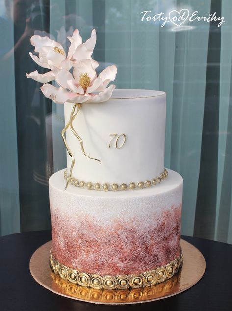 70 Years Old Birthday Cake Ideas Woman, 70 Cake Birthday Mom, 75 And Fabulous Birthday Cake, 75 Th Birthday Cake Designs, Two Tier 60th Birthday Cake, 70tg Birthday Cake, Womens 70th Birthday Cakes, Cake Designs 70th Birthday, Rose Gold 70th Birthday Cake
