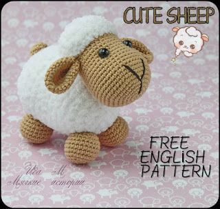 Free Sheep Crochet Pattern, Lamb Crochet Pattern Free, Sheep Crochet Pattern Free, Crochet Sheep Free Pattern, Amigurumi Lamb, Sheep Crochet, Amigurumi Minta, Crochet Sheep, Easy Knitting Projects