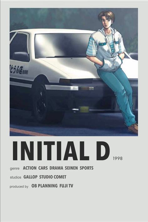Initial D Poster Anime, Initial D Movie, Initial D Poster, Intial D, Initial D Anime, Minimalist Anime, Anime Sites, Simple Anime, Anime List