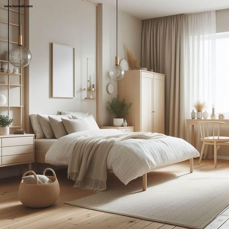 Small Scandinavian Bedroom - Opt For A Neutral Color Palette Scandavian Bedroom, Swedish Bedroom Scandinavian Style, Small Scandinavian Living Room, Scandinavian Bedroom Nordic, Scandinavian Bedroom Interior, Bedroom Decor Small, Bedroom Design Small, Small Scandinavian Bedroom, Swedish Bedroom