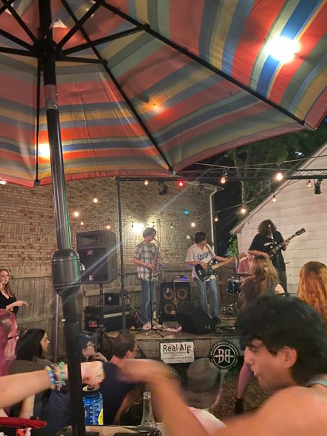 Local Concert Aesthetic, Backyard Concert Aesthetic, Local Band Aesthetic, Outdoor Activities Aesthetic, Teenage Band Aesthetic, Concert Photographer Aesthetic, Music Club Aesthetic, Boy Band Aesthetic, Garage Music Studio