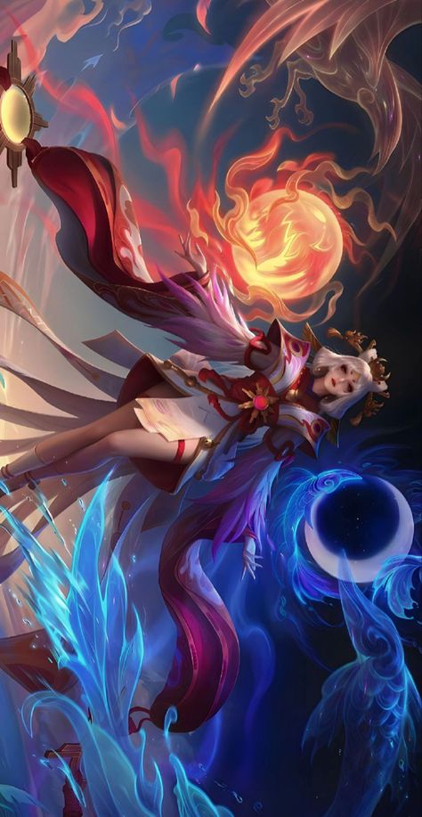 Lunox Legend Skin, Mobile Legends Bang Bang, Broken Screen Wallpaper, Divine Goddess, Anime Mobile, 1080p Anime Wallpaper, Cool Anime Backgrounds, Mobile Legend Wallpaper, Cool Wallpapers Art