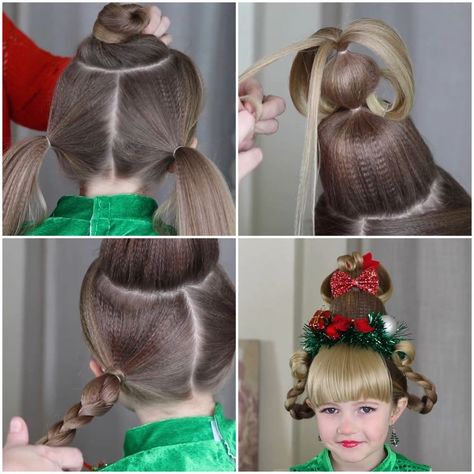 32M views · 183K reactions | Transform your cute little girl into CINDY LOU WHO for this Christmas!🥰 | Transform your cute little girl into CINDY LOU WHO for this Christmas!🥰 | By MetDaan DIY | Facebook Cindy Lou Hair, Cindy Lou Who Hair, Cindy Lou Who Costume, Whoville Hair, Metdaan Diy, Cindy Lou Who, Mode Punk, Wacky Hair Days, Crazy Hair Day