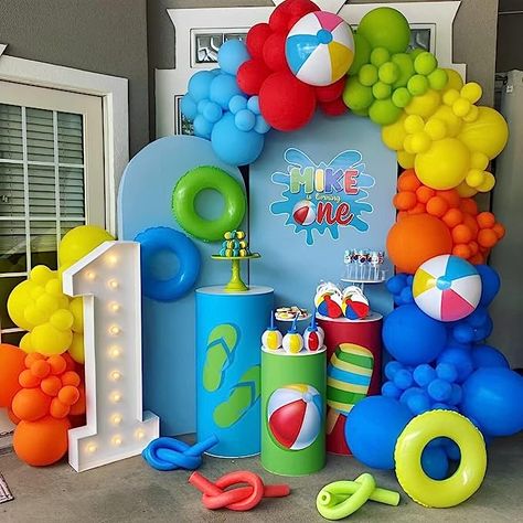 Amazon.com: Summer Pool Beach Party Decorations 146pcs Beach Ball Tropical Balloon Garland Arch Kit for Kids Luau Hawaii Baby Shower Events Birthday Party Supplies : Toys & Games Beach Theme Balloon Decor, Cocomelon Pool Party Ideas, Beach Ball Theme Party, 1st Birthday Party Themes Summer, Summer Pool Party Ideas Kids, Upscale Pool Party, Pool Party Ideas For Kids Boys, Pool Party 1st Birthday Boy, Summer Balloon Decor