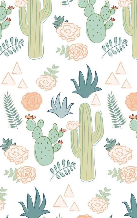 Cactus Garden Kaktus Dan Sukulen, Watercolor Cactus, Watch Wallpaper, Apple Watch Wallpaper, Dessin Adorable, Cute Patterns Wallpaper, Iphone Background Wallpaper, Tumblr Wallpaper, Cactus And Succulents