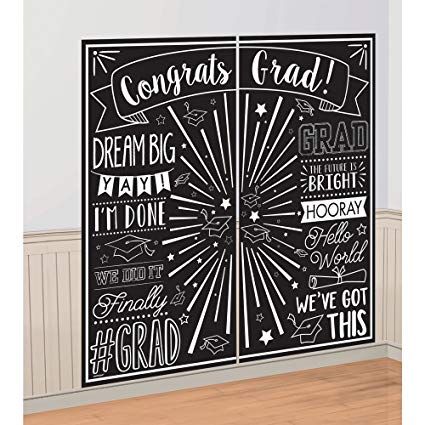 Amscan Graduation Scene Setter Wall Decorating Kit Could make something like this? Photo Booth Backdrop Graduation, Red Party Decorations, Graduation Photo Booth, Selfie Wall, Party Photo Backdrop, Scene Setters, Wall Decorating, Graduation Party Supplies, Graduation Photo