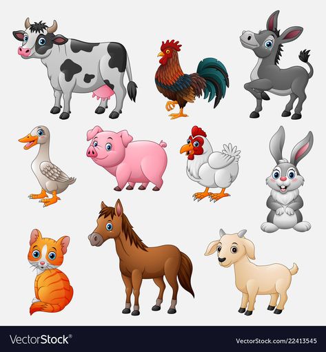 Domace Zivotinje, Farm Animals Illustration, Animal Farms, Animal Clipart Free, Farm Animals Pictures, Animal Pictures For Kids, Farm Animals Preschool, Cute Farm Animals, Maluchy Montessori