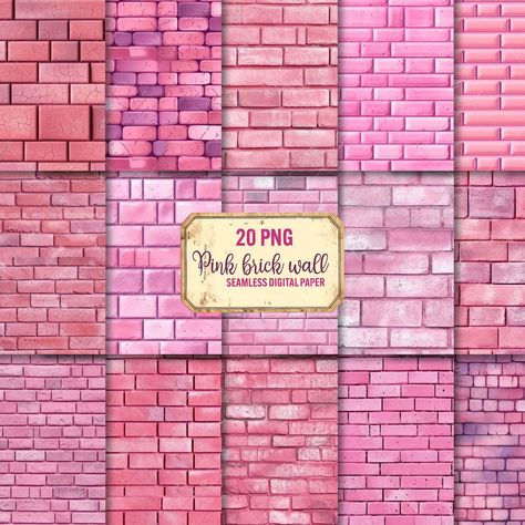 Pink Wall Texture, Pink Brick Wall, Brick Background, Background Pink, Wall Texture, Paper Designs, Pink Wall, Branding Materials, Design Packaging