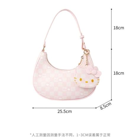 ʚɞ hello kitty shoulder bag ʚɞ Price- 1359 + international shipping Dm to order Imported Takes 4-7 weeks to deliver once preorders submitted . . . #hellokitty #sanrio #sanriocore #aesthetic #shop #shopsmall Sanriocore Aesthetic, Pink Kitty, Cute Hello Kitty, Bag Cartoon, Aesthetic Shop, Hello Kitty Plush, Free Necklace, Underarm Bag, Playful Design